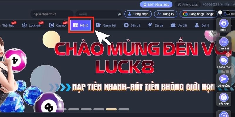 Hướng dẫn chơi máy đánh bạc tại nhà cái Luck8